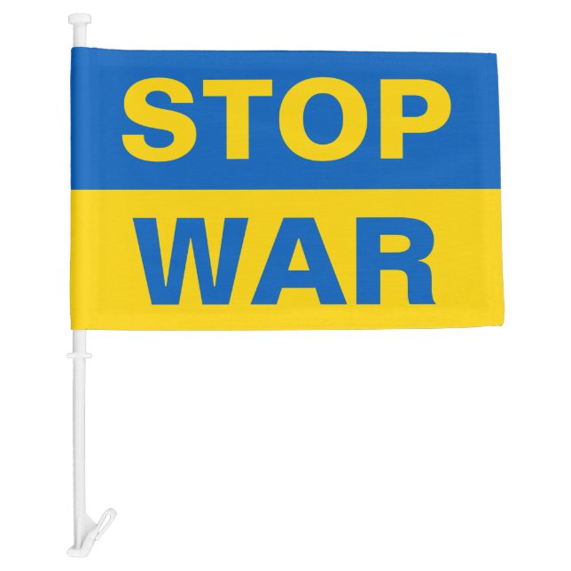 Stop War Ukraine Ukrainian Car Flag (Front)