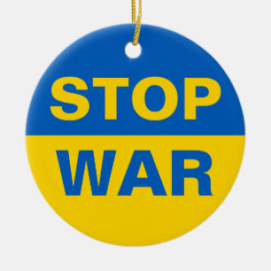 Stop War Ukraine Ukrainian Ceramic Ornament