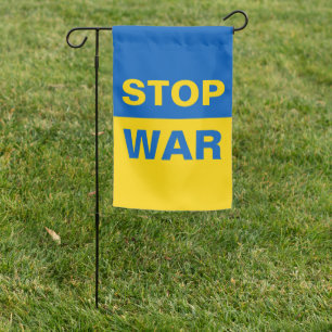 Stop War Ukraine Ukrainian Garden Flag