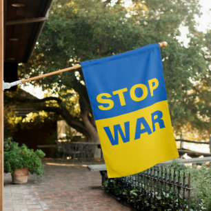 Stop War Ukraine Ukrainian House Flag