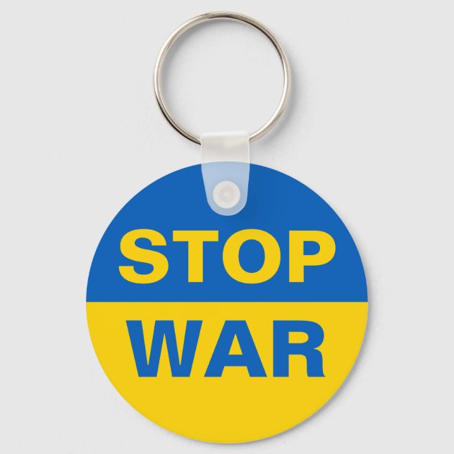 Stop War Ukraine Ukrainian Keychain (Front)