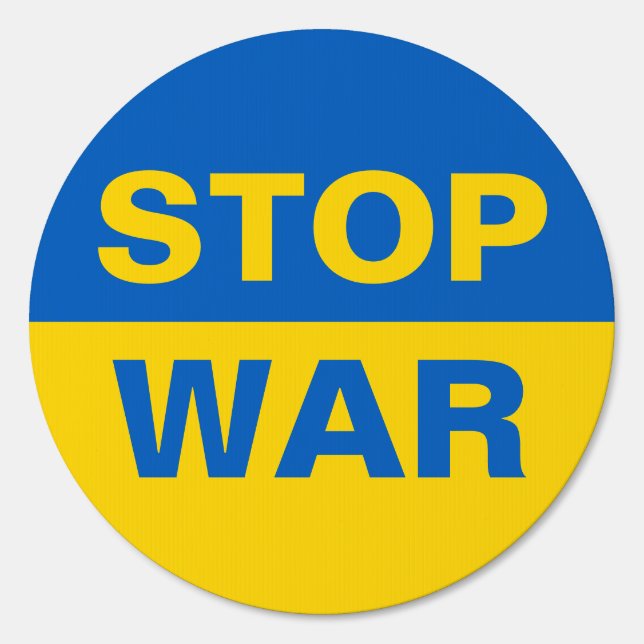 Stop War Ukraine Ukrainian Sign (Front)