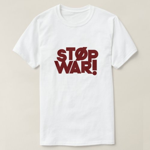 Stop War Unisex T_Shirt with Red Text