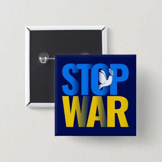 Stop War with Dove Symbol Button (Front & Back)