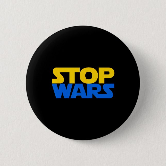 Stop Wars Ukraine Slava Ukrainian Flag Sunflower U Button (Front)