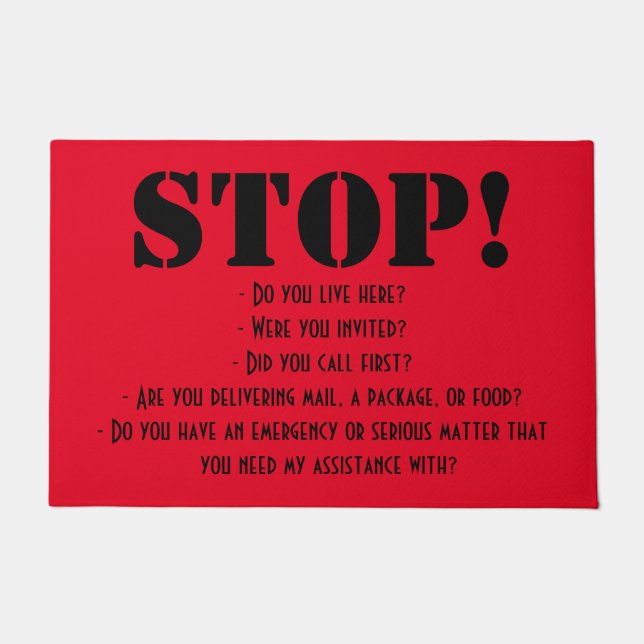 Stop welcome mat (Front)