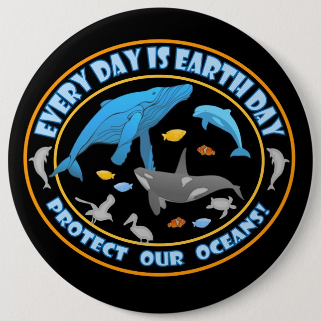 Stop Whale Hunting Button (Front)