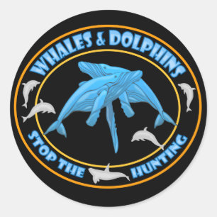 Stop Whale Hunting Classic Round Sticker