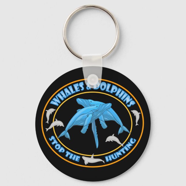 Stop Whale Hunting Keychain (Front)