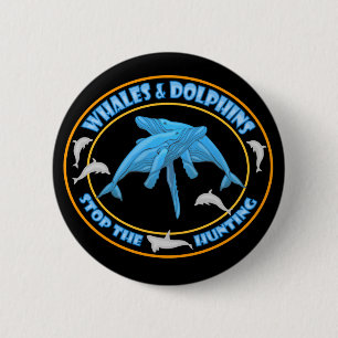 Stop Whale Hunting Pinback Button