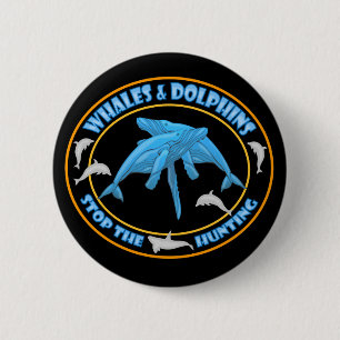 Stop Whale Hunting Pinback Button