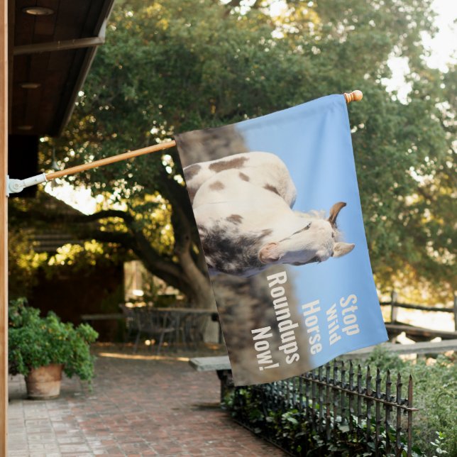 Stop Wild Horse Roundups Thora House Flag (In SItu)