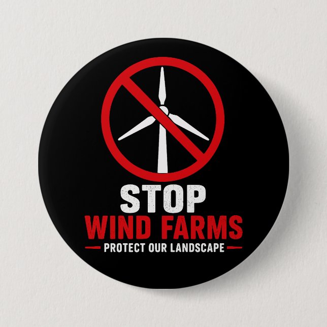 Stop wind farms protect our landscape button (Front)