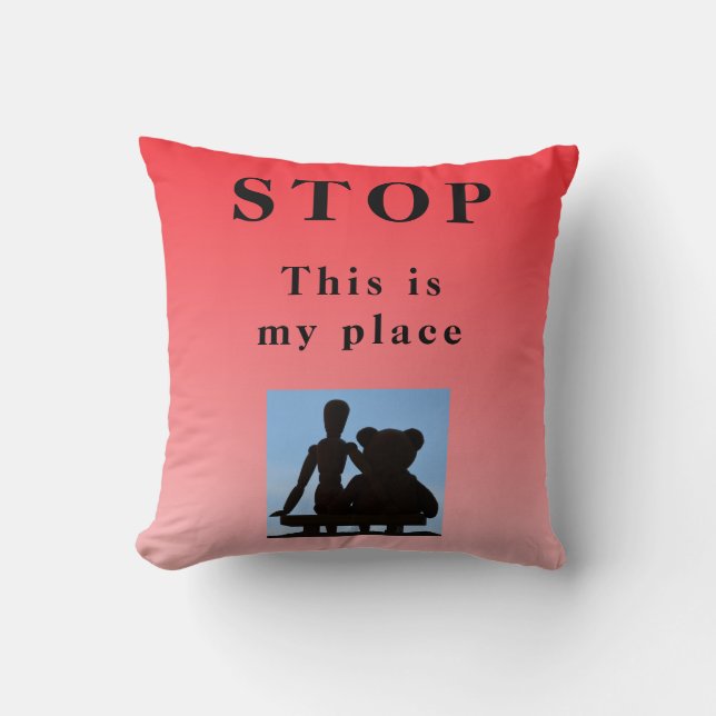 Stop  with your Photo - throw pillow (Front)
