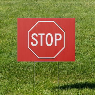 Stop Yard Sign • Red Background