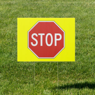 Stop Yard Sign • Yellow Background