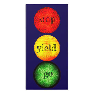 stop yield go door sign