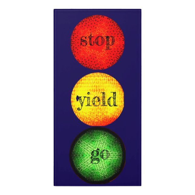 stop yield go door sign (Classic Front Vert)