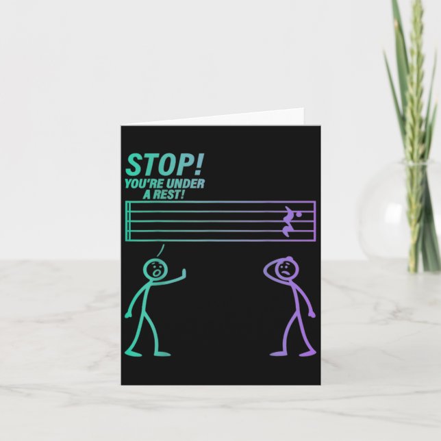 Stop You Are Under A Rest Band Teacher Joke Sheet  Card (Front)