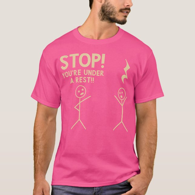 Stop You'Re Under Arrest Funny Music Notation Theo T-Shirt (Front)