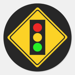Stoplight Ahead Classic Round Sticker