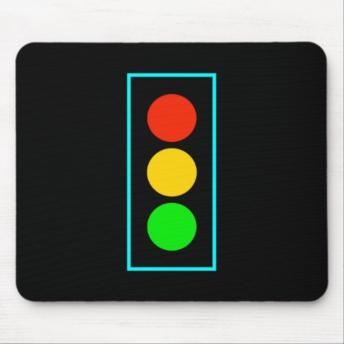 Stoplight with Light Blue Border Mouse Pad