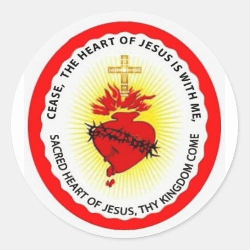 Stopper Sign  Shield Sacred Heart of Jesus Classic Round Sticker