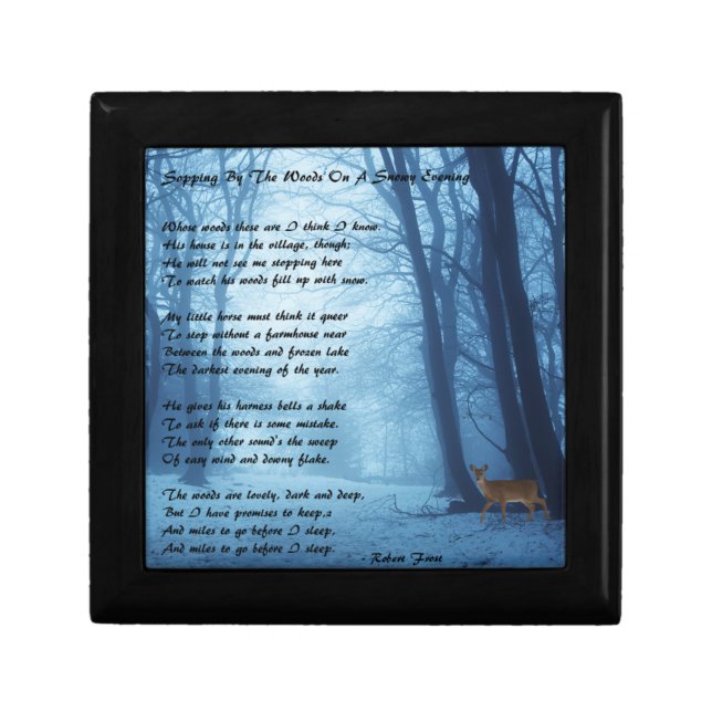 Stopping By The Woods by: Robert Frost Keepsake Box (Front)