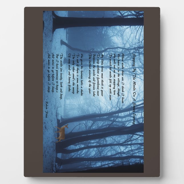 Stopping By The Woods by: Robert Frost Plaque (Front)