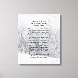 Stopping by Woods Snowy Evening Robert Frost Poem Canvas Print