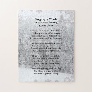 Stopping by Woods Snowy Evening Robert Frost Poem Jigsaw Puzzle