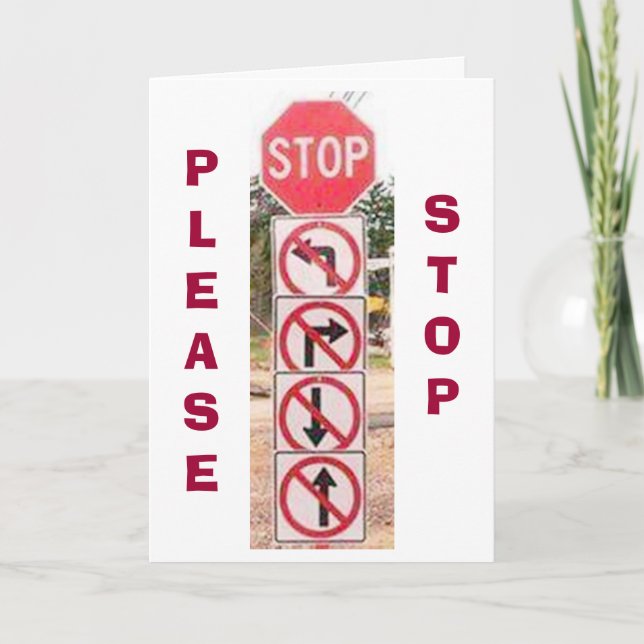 STOPSIGN/SIGNS HUMOR FOR I LOVE YOU CHRISTMAS HOLIDAY CARD (Front)