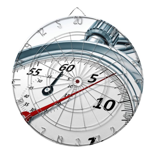 stopwatch dartboard with darts (Front)