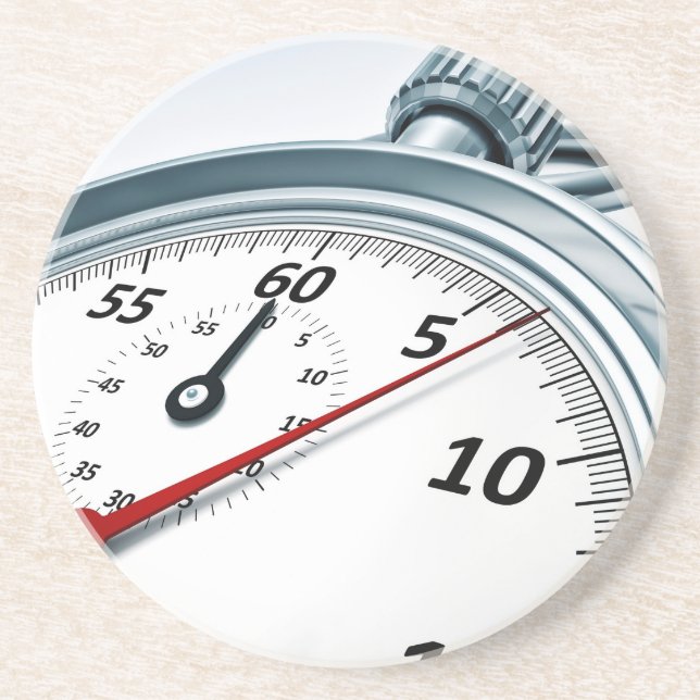stopwatch sandstone coaster (Front)