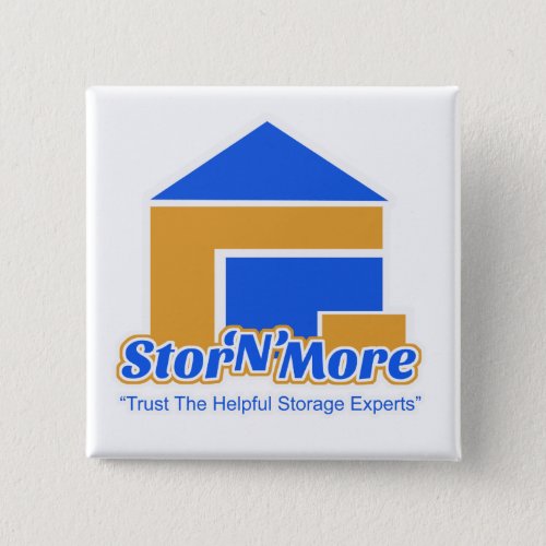 Stor N More Fun Fictional Storage Design Logo Pinback Button