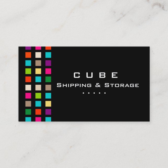 Storage Business Card Box Black Colorful (Front)