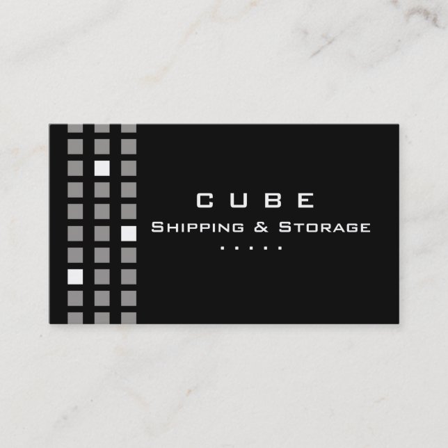 Storage Business Card Box Black Gray White (Front)