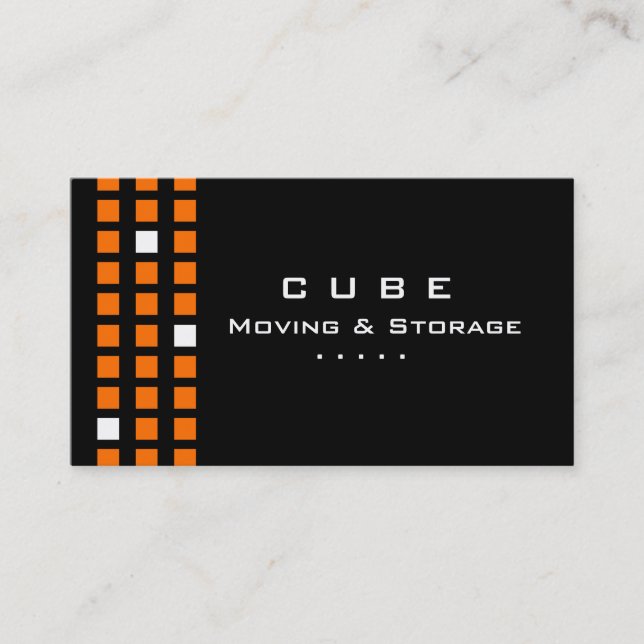Storage Business Card Box Black Orange (Front)