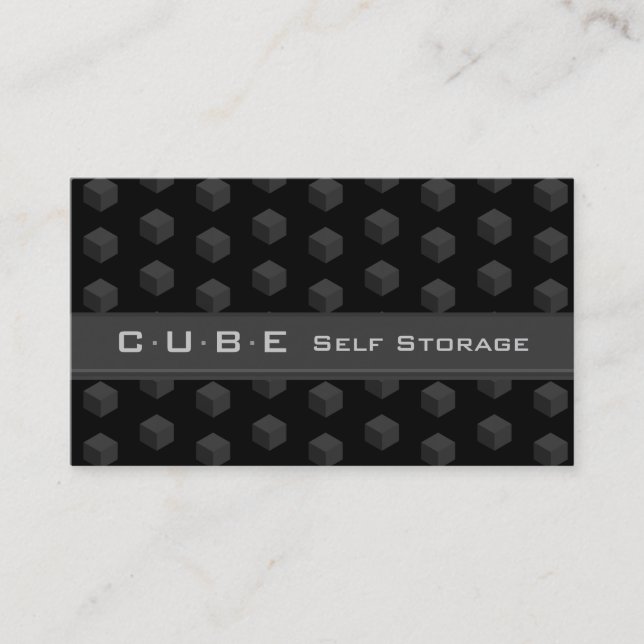 Storage Business Card Cube Box Black Gray 3D (Front)