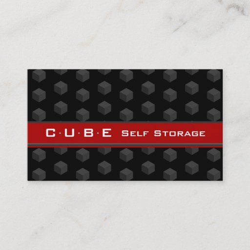 Customizable Storage Business Card Cube Box Black Red 3D