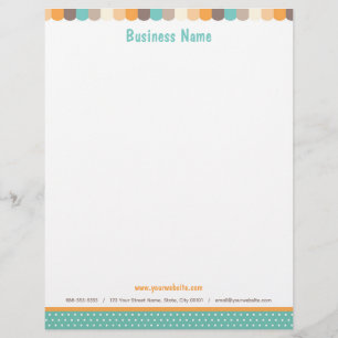 Store Awning Letterhead in Brown, Orange and Teal