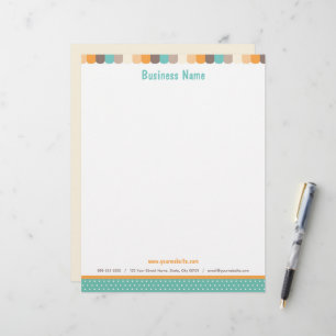 Store Awning Letterhead in Brown, Orange and Teal