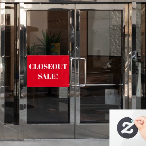 Store Closeout Sale Red Business Window Cling