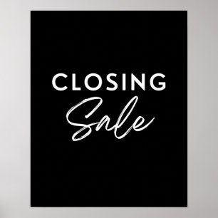 Store Closing Sale Sign, Boutique Retail Store  Poster