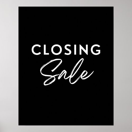 Store Closing Sale Sign Boutique Retail Store  Poster