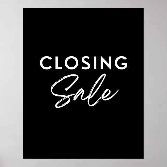 Store Closing Sale Sign, Boutique Retail Store Poster | Zazzle
