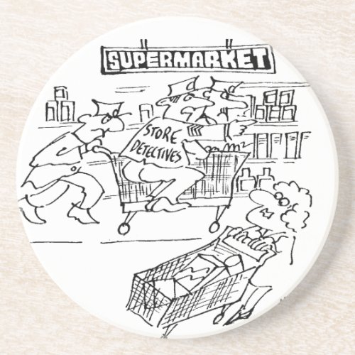 Store Detectives at a Supermarket Coaster