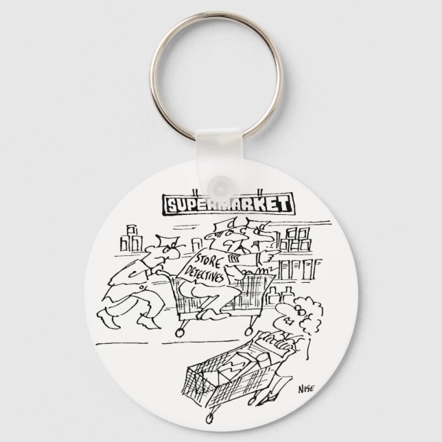 Store Detectives at a Supermarket Keychain (Front)