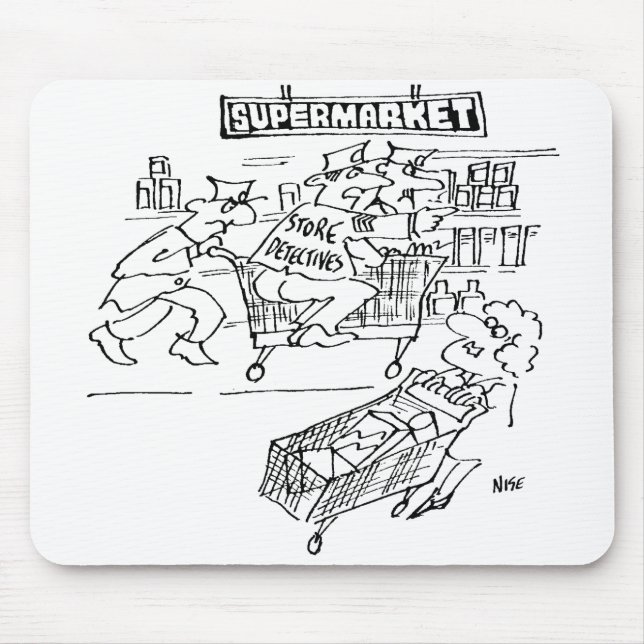 Store Detectives at a Supermarket Mouse Pad (Front)