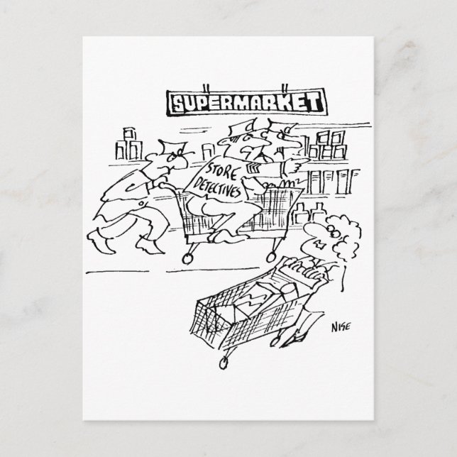 Store Detectives at a Supermarket Postcard (Front)